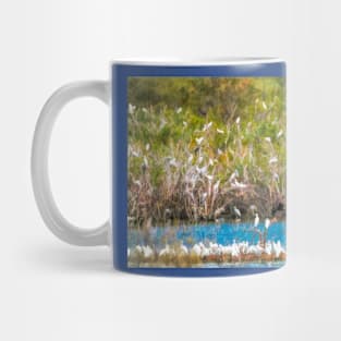 A Colorful Abstraction of Cattle Egret Mug